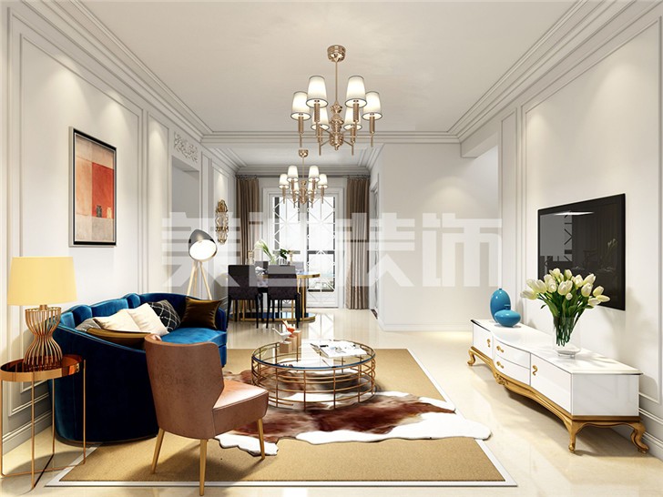 長沙中建信和城115平米裝修案例-客廳