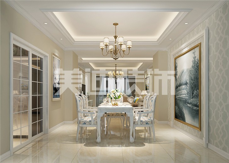 長沙120平歐式裝修案例-餐廳