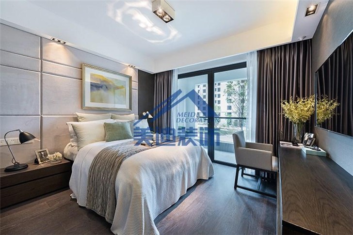 長沙湘水熙園現(xiàn)代簡約裝修案例-臥室