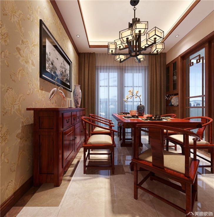 長(zhǎng)沙陽(yáng)光麗城中式裝修案例-餐廳