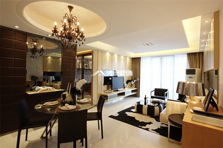 長(zhǎng)沙新城國(guó)際花都90平裝修案例-客廳