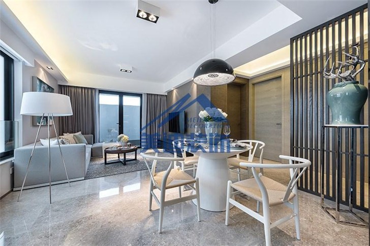 長沙湘水熙園現(xiàn)代簡約裝修案例-客廳