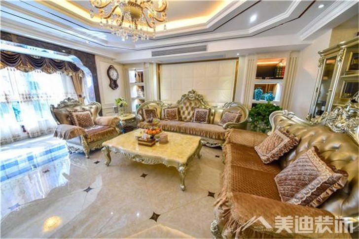 長(zhǎng)沙洋湖公館裝修案例-客廳