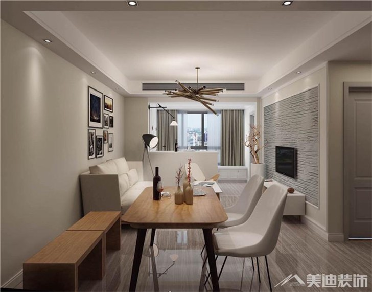 長(zhǎng)沙世茂鉑翠灣北歐風(fēng)裝修案例-客廳