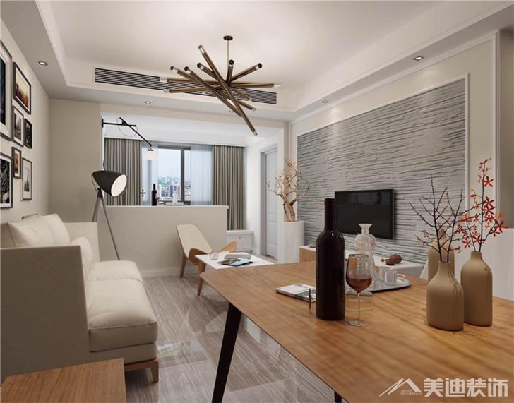 長(zhǎng)沙世茂鉑翠灣北歐風(fēng)裝修案例-客廳