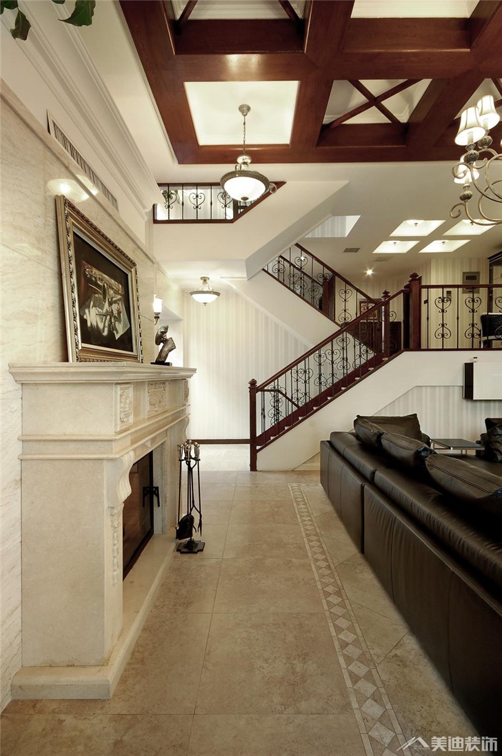 長沙水云間380㎡歐式風(fēng)格裝修案例圖-走廊