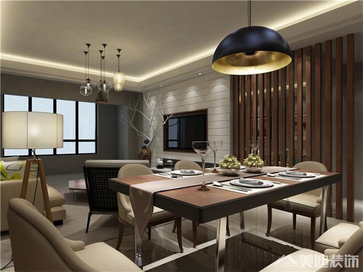 長(zhǎng)沙世茂鉑翠灣北歐風(fēng)裝修案例-餐廳