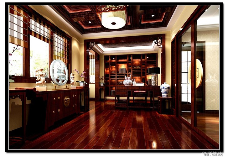 碧桂園別墅新中式案例-書房