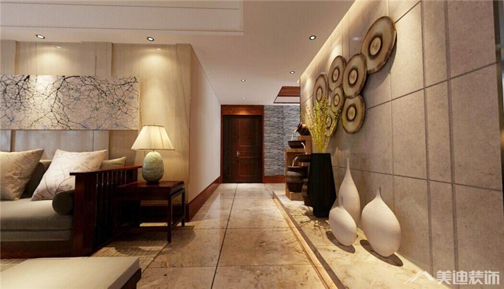 海洋半島新中式裝修案例-過(guò)道