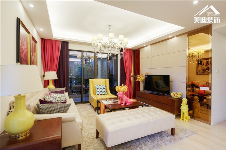 長沙北辰三角洲現(xiàn)代前衛(wèi)裝修案例圖-客廳