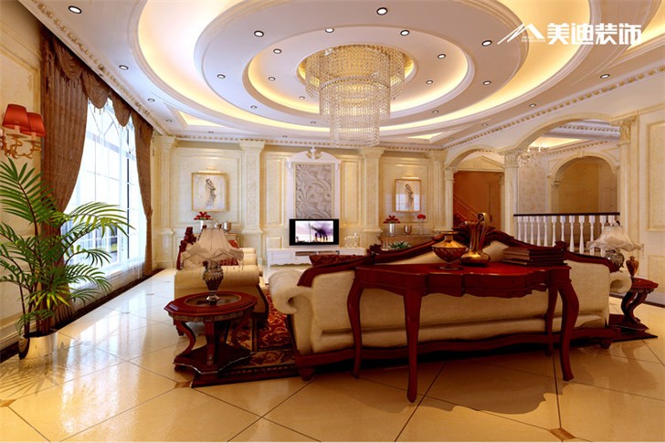 南湖花園歐式裝修案例-客廳