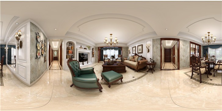 華潤·橡樹灣美式風(fēng)格裝修案例-全景圖