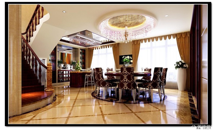 碧桂園別墅新中式案例-餐廳