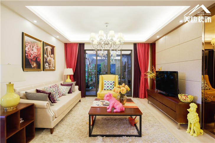 長沙北辰三角洲現(xiàn)代前衛(wèi)裝修案例圖-客廳