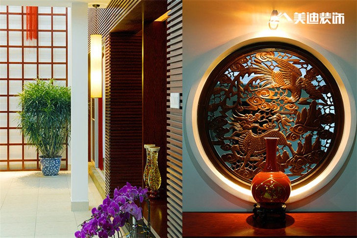 和順苑中式裝修案例-玄關(guān)