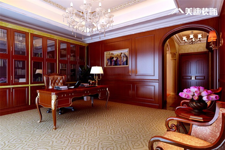 南湖花園歐式裝修案例-書房