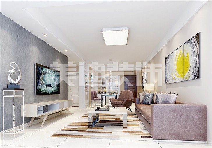 現(xiàn)代風(fēng)85㎡整裝案例-客廳