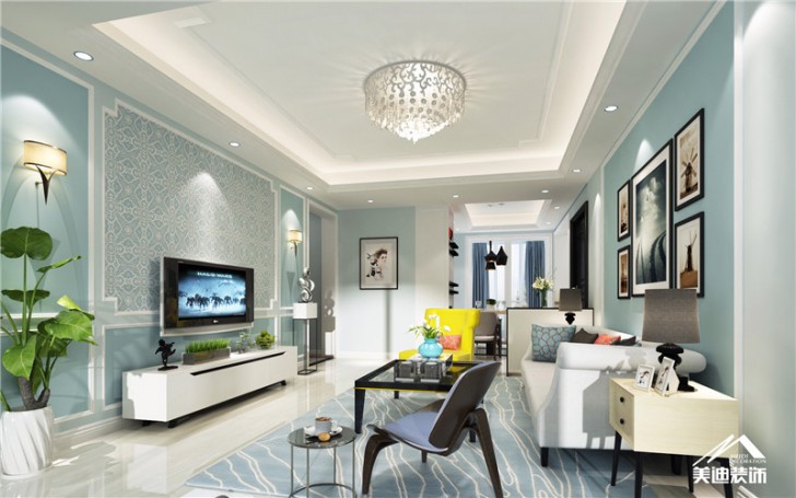 威爾士春天現(xiàn)代風(fēng)格裝修案例-客廳