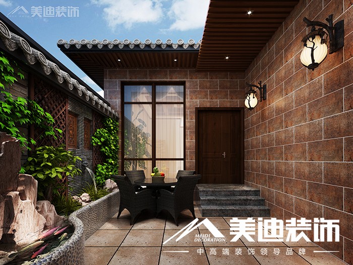 新中式風(fēng)格的御邦別墅-入戶