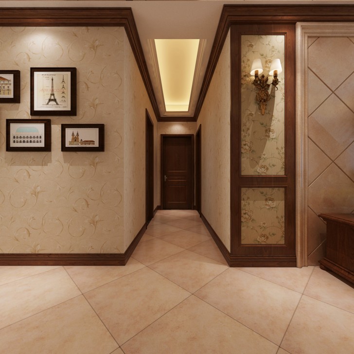 長(zhǎng)沙湘江世紀(jì)城美式鄉(xiāng)村風(fēng)案例-過道