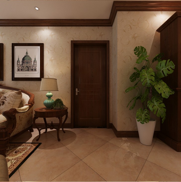 長(zhǎng)沙湘江世紀(jì)城美式鄉(xiāng)村風(fēng)案例-過道
