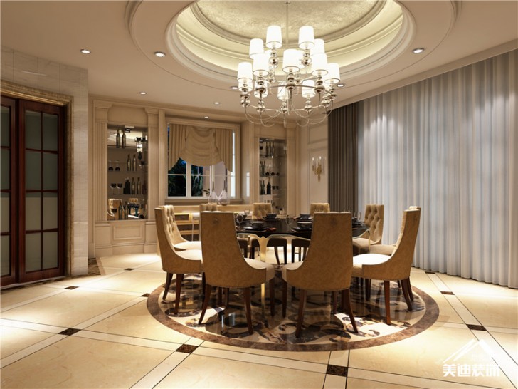 私家別墅210㎡裝修案例-餐廳