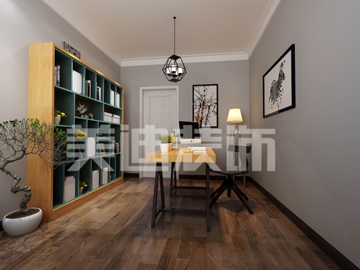 綠地海外灘北歐書房裝修效果圖