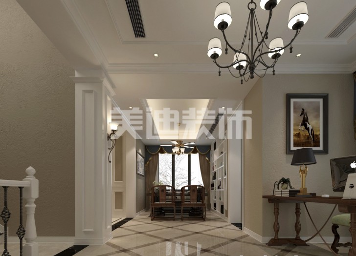 龍灣國際美式裝修效果圖—茶室