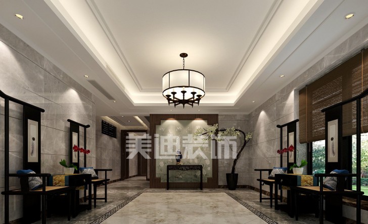 堤亞納灣新中式裝修效果圖—進廳