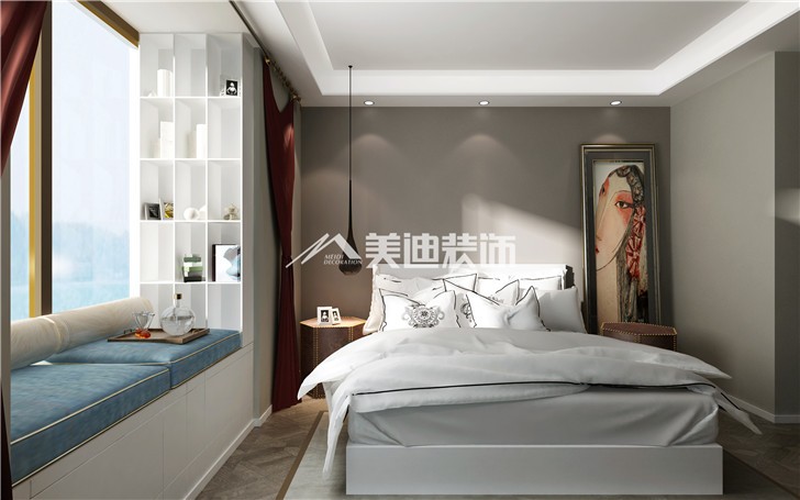 湘熙水郡清新北歐風(fēng)裝修案例圖—臥室