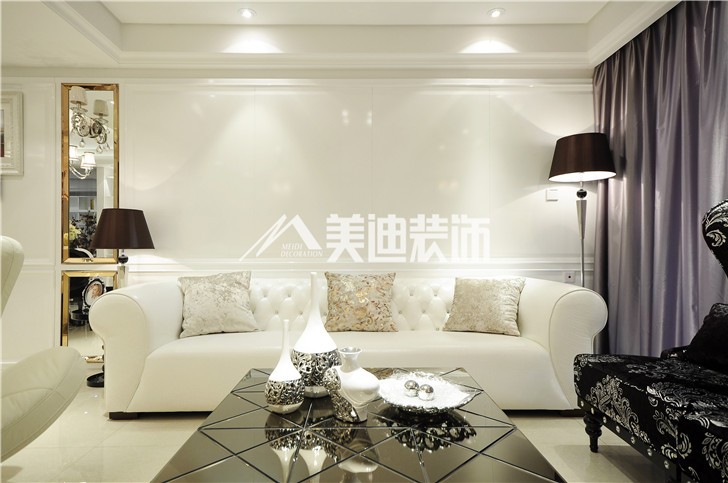 云頂梅溪湖新奢古典風(fēng)裝修案例圖—客廳