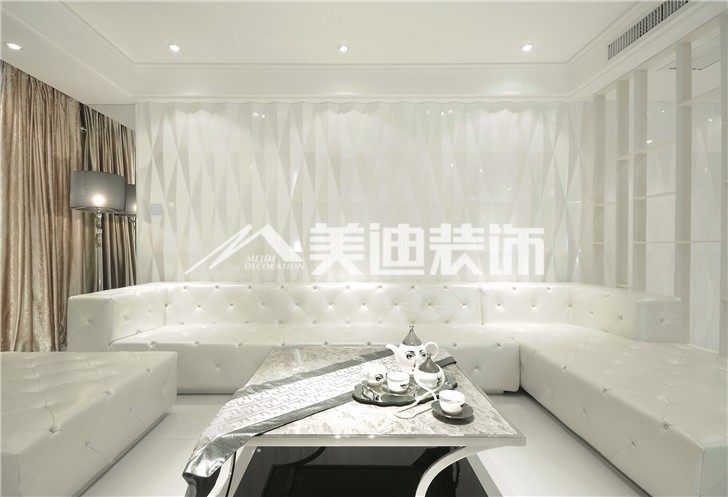 紅橡華園簡(jiǎn)約現(xiàn)代風(fēng)裝修案例圖—客廳