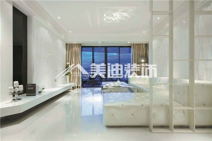 紅橡華園簡(jiǎn)約現(xiàn)代風(fēng)裝修案例圖—客廳