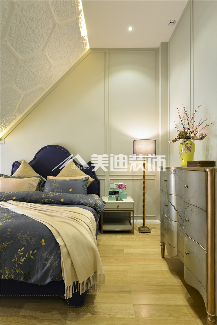 世貿(mào)鉑翠灣清新北歐風(fēng)裝修案例圖—臥室