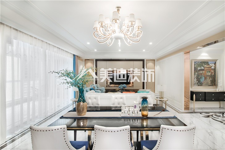 保利國際新奢古典風(fēng)裝修案例圖—餐廳