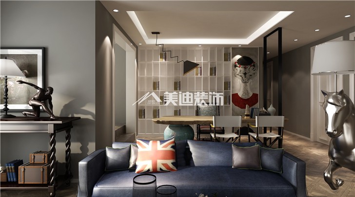 湘熙水郡清新北歐風(fēng)裝修案例圖—書房