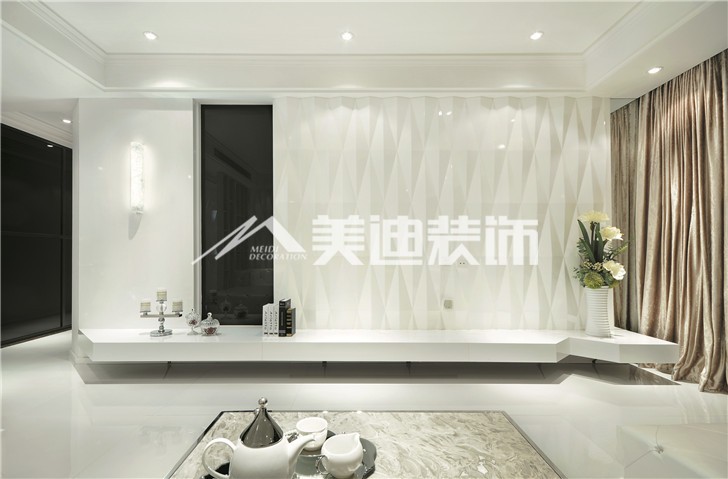 紅橡華園簡(jiǎn)約現(xiàn)代風(fēng)裝修案例圖—客廳