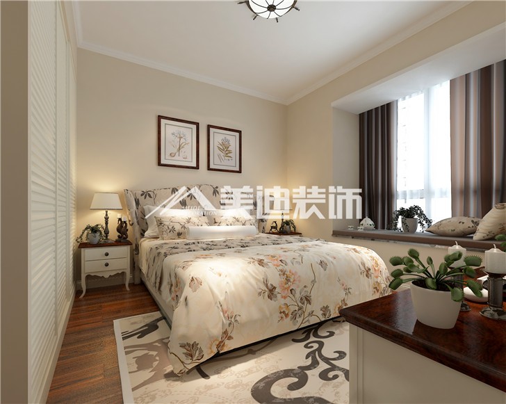 山水英倫簡歐風(fēng)裝修案例圖—臥室