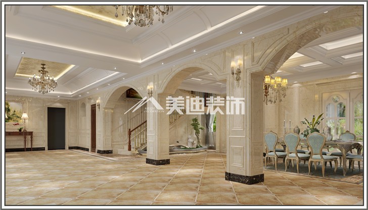 自建別墅歐式風(fēng)裝修案例圖—過道