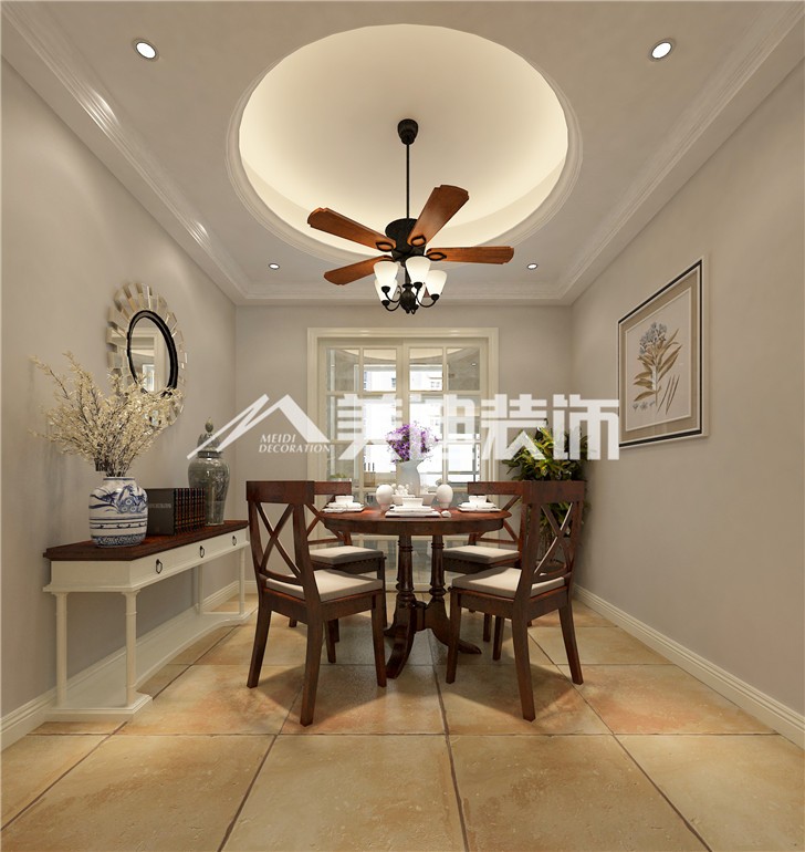 山水英倫簡歐風(fēng)裝修案例圖—餐廳