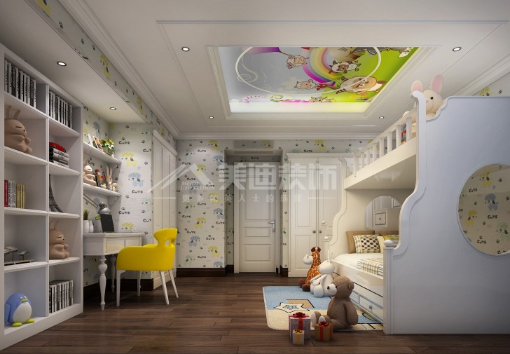 龍湖湘風(fēng)原著300平簡歐裝修案例圖—小孩房