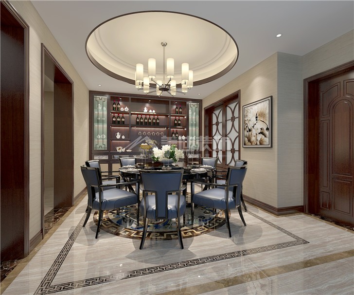 早安星城新中式風(fēng)裝修案例圖—餐廳