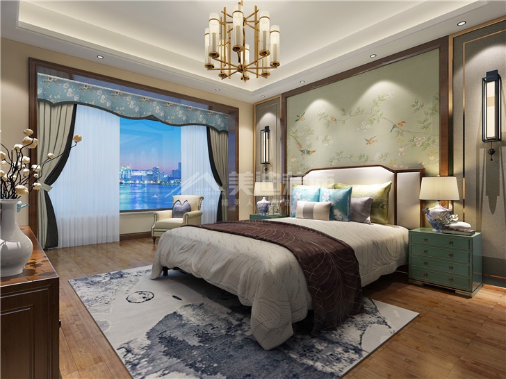 江山壹號(hào)簡(jiǎn)歐風(fēng)裝修案例圖—臥室