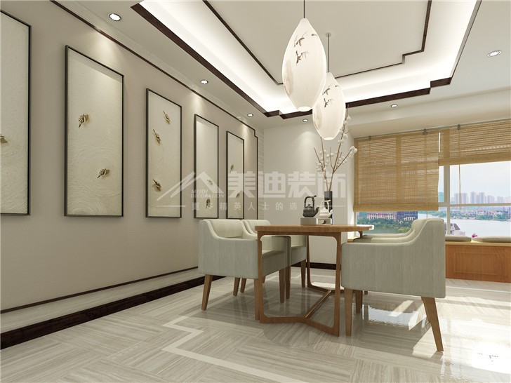 保利國際新中式風裝修案例圖—餐廳