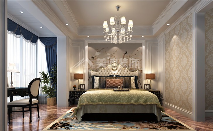 龍湖湘風原著歐式280平裝修案例圖—臥室