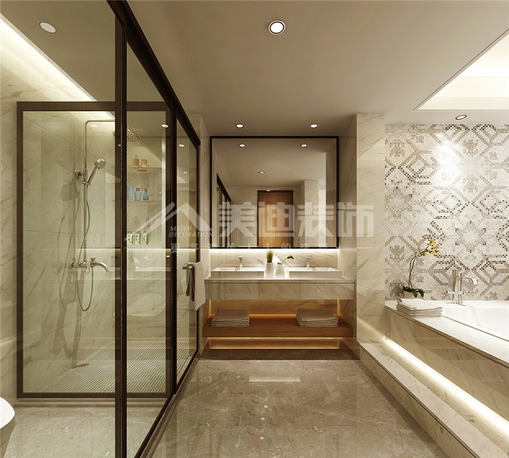 定江洋285平歐式風裝修案例圖—衛(wèi)生間