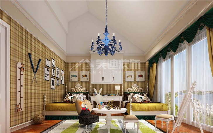 龍湖湘風原著歐式280平裝修案例圖—臥室