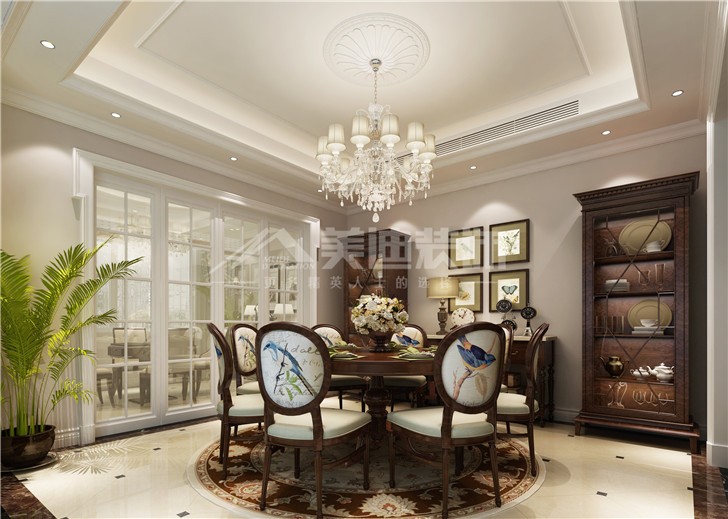 中糧北緯580平簡(jiǎn)歐風(fēng)裝修案例圖—餐廳