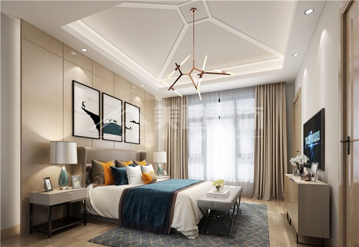 碧桂園380平現(xiàn)代北歐風裝修案例圖—臥室