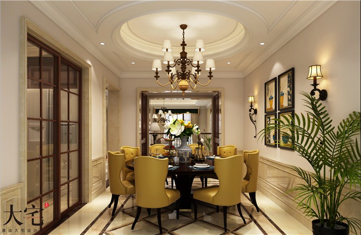 盧浮原著270平歐式風(fēng)裝修案例圖—餐廳